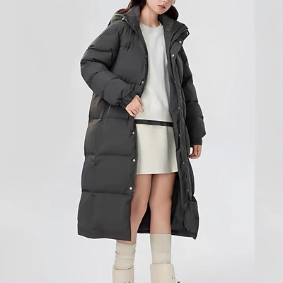 CV凸乆鸟长款羽绒服男女超长款过膝冬季2025新款加厚宽松情侣中戏