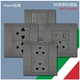 泰国电脑插暗装 86型灰色泰标开关插座面板USB 3孔日式 C泰式 type