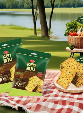 越南进口Richy蔬菜薄脆饼干健康代早餐饱腹零食办公室休闲零食品