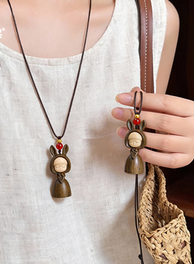 许愿兔毛衣链女士长款吊坠