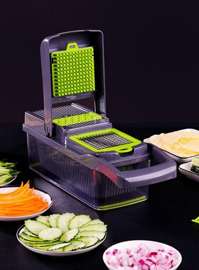 Multifunctional Vegetable Cutter Shredders Slicer With Baske