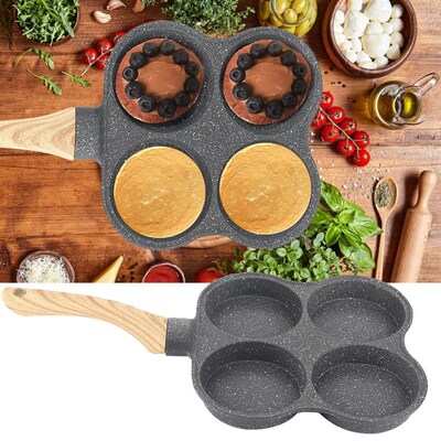New Four-hole Frying Pot Pan Thickened Omelet Pan Non-stick