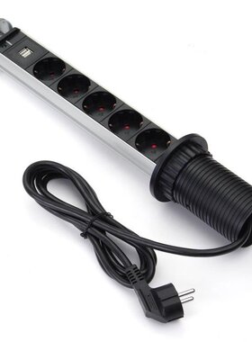 EU Plug PULL UP 3/4/5/6 Power Socket 2 USB 16A Charging Port