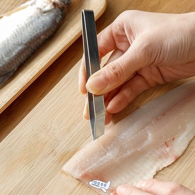 1 PC Stainless Steel Fish Bone Tweezers Pincer Clip Puller R