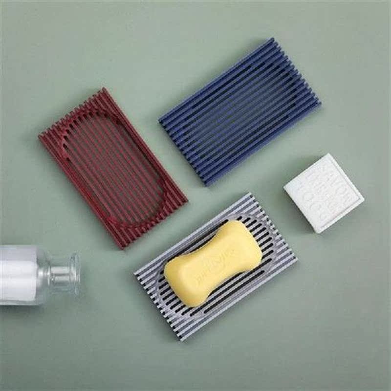 Silicone Soap Holder Self Draining Soap Dish Two-Sided