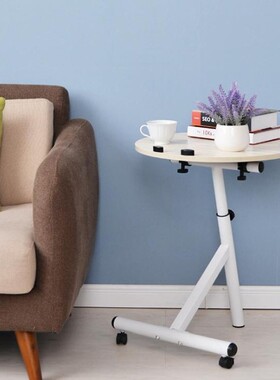 Removable lift coffee table with wheels tea table round bed