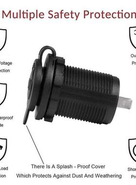 12V Waterproof Car Cigarette Lighter Socket Auto Boat Motorc