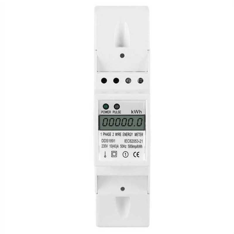 DDS1891 Single Phase Din Rail Energy Meter 2P Backlight Elec