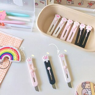Mini Pocket Cute Cat Paw Art Utility Knife Express Box