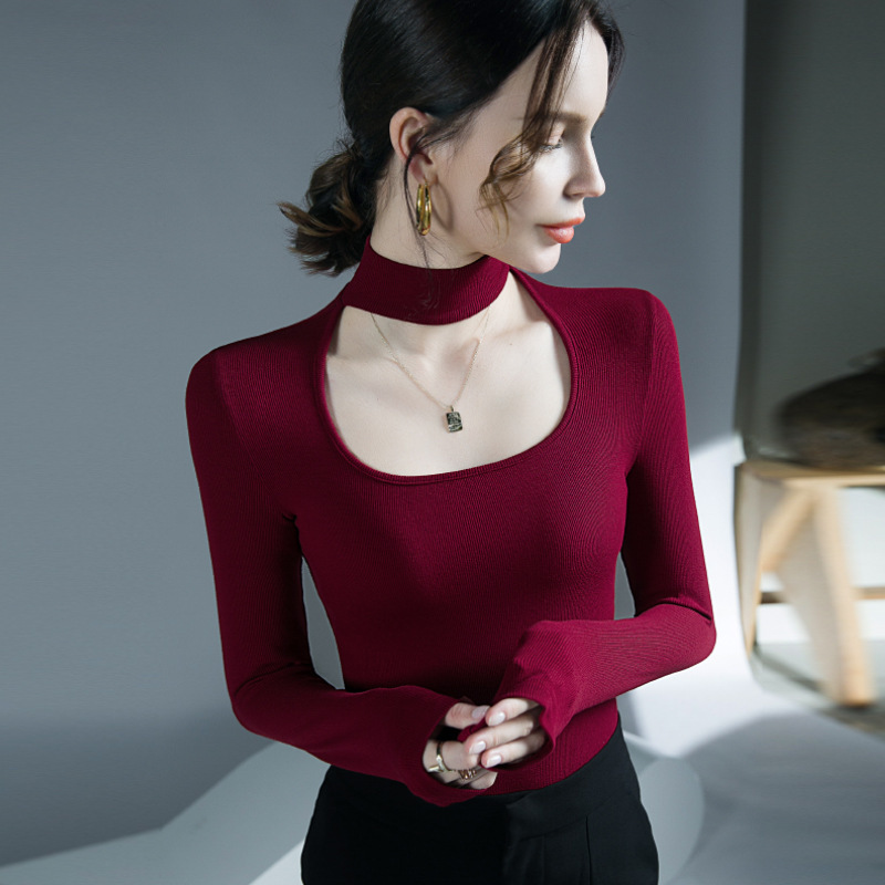 High Quality 2022 Women T-shirt Hollow Out Design Female Aut