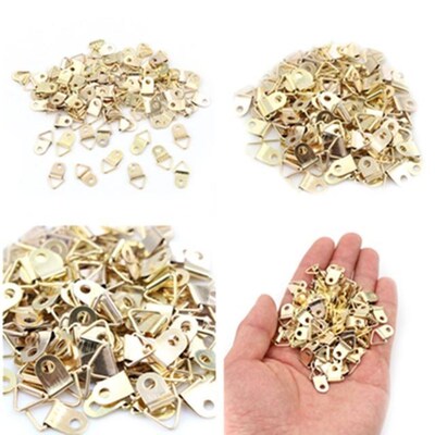 100 Pieces Golden Triangle D-Ring Hanging Picture oil Painti