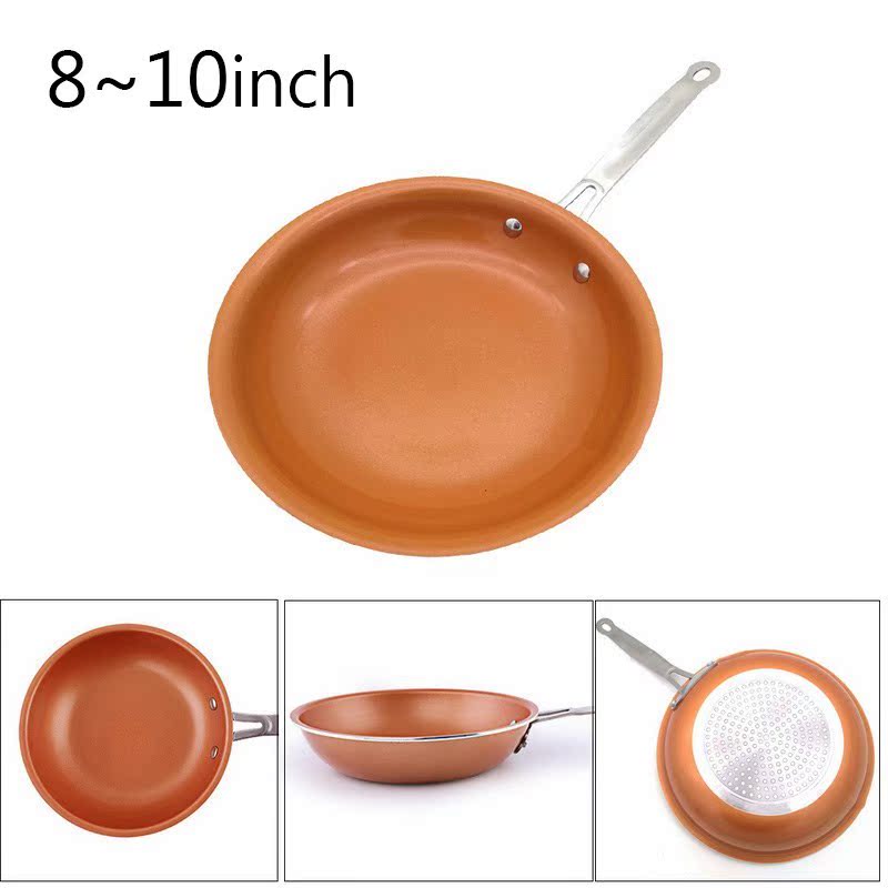 New 8/10 Inch Non-stick Copper Frying Pan With Ceramic Induc