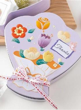 1Pc Flower Storage Tin with Lids Candy Cookie Box for