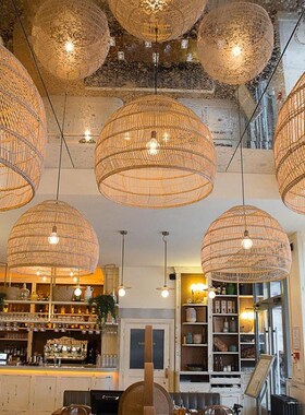 Chinese Style Handmake Rattan Lamp Vintage Hanging Lamps Lof