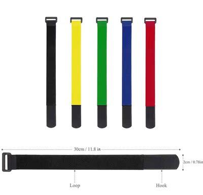 10pcs 12inch Self Adhesive Reusable Cable Tie Nylon Fastener