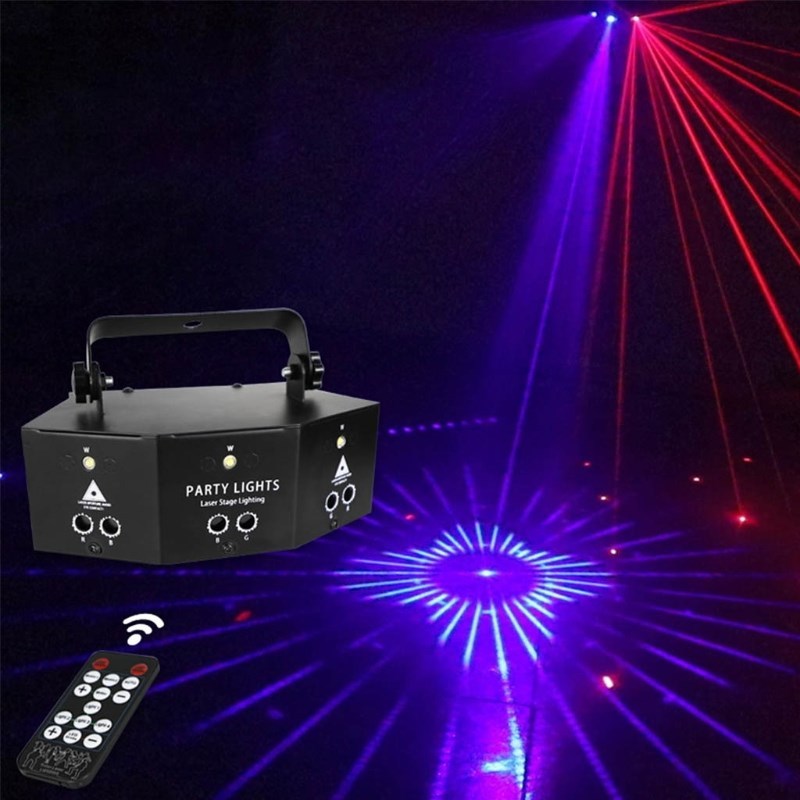US/EU/UK/AU Plug 9 Lens Remote Control Beam Scanning Stage L