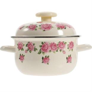 Enamel Stock Pot Sauce Pan Lid Quart Stockpot Home Stew Pot