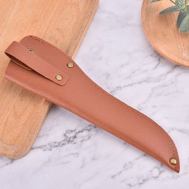 Knife Sheath Leather Cover With Waist Belt Buckle Pocket