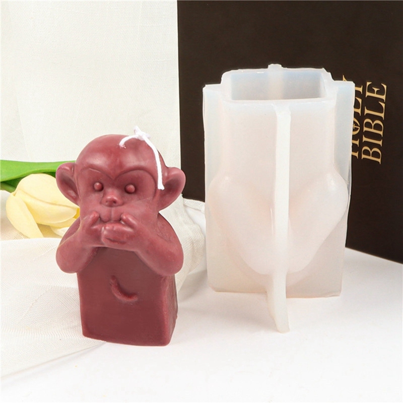 3D Monkey Scented Candle Mold, Animal Shape Silicone Mold