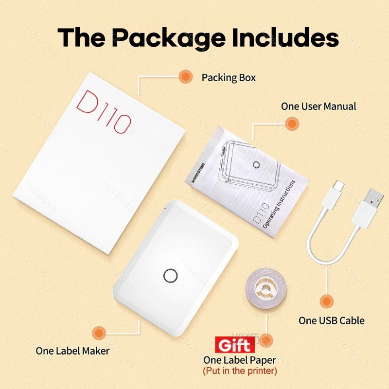 Niimbot D110 Paper Sticker Wireless Label Printer Pocket Han