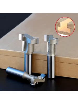 Straight Edge T Type Electric Wood Milling Cutter Solid Carb