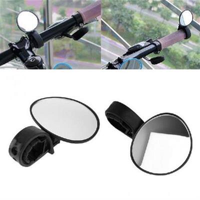 Bike Rear View Mirror Shatterproof Handlebar Adjustable 360