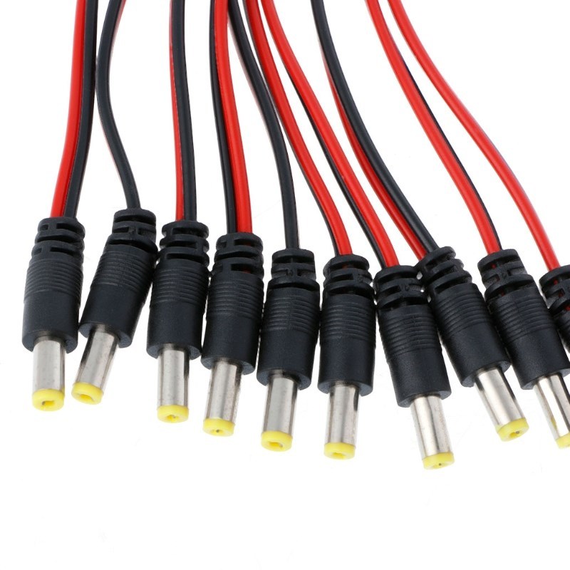 10Pcs 12V 5.5*2.1mm Male DC Power Plug Socket Connector Adap