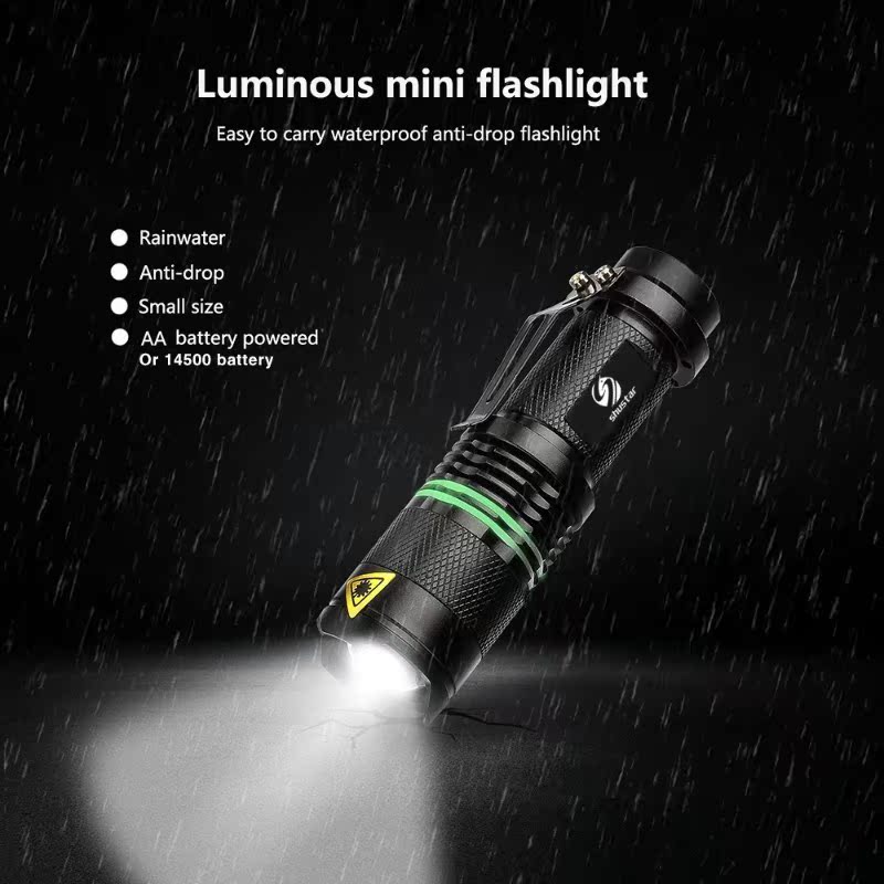 5 Pack Mini powerful led flashlight   Q5 2000 Lumens torch w