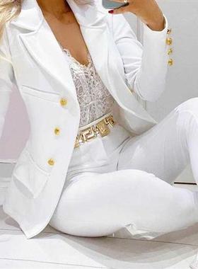 2021 Femme Formal Jacket & Trousers Office Lady Outf