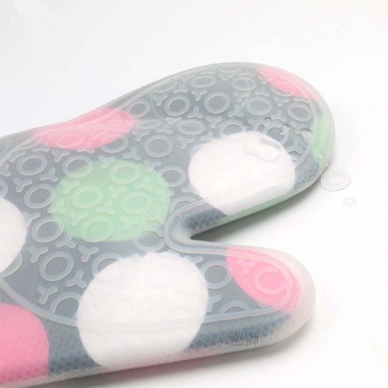 2PCS Heat Resistant Silicone Kitchen Gloves Oven Mitts Thick