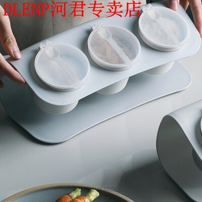 Spice Jar  with lid spoon combination Seasoning Box Kitchen