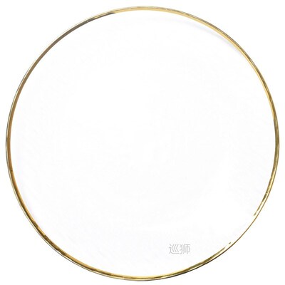 Nordic Glod Charger Glass Dinner Dish Plate Salad Soup Fruit