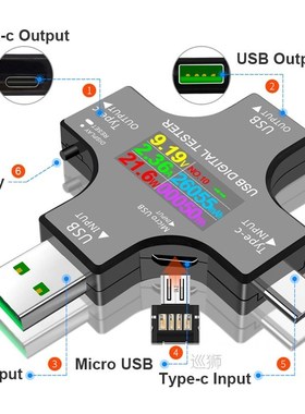 Type-C PD USB Tester DC Digital Voltmeter Amperimetor Voltag
