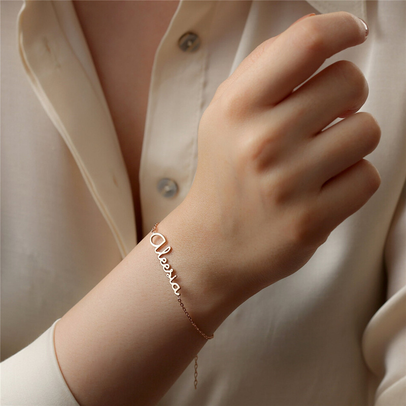 Custom Name Bracelet Personalized Stainless Steel Jewelry Cu