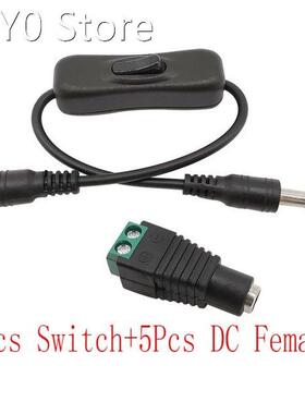 10Pcs DC Power 55x21mm Male to Female 12V ON OFF Inline 30