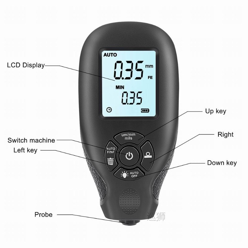 HW-300  ABS Coating Thickness Gauge Car Painting Depth Gauge