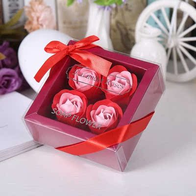 4 Roses Soap Flower Gift Box Valentine's Day Gifts Pract