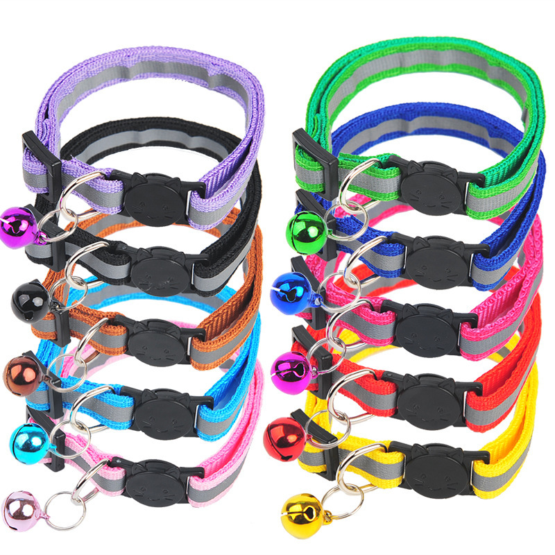 Colorful Cute Bell Pet Collar Adjustable Buckle Cat Collar