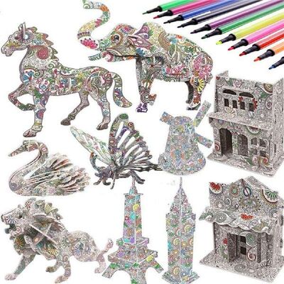 Kids Education DIY Art Creative Toy Horse 3D Stereo