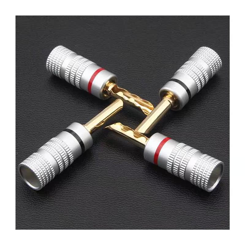 8Pcs Speaker Cable Banana Plug 5mm Solder-Free Gold Plated A