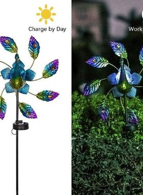 New Windmill Spinner DIY Solar LED Light Pinwheels For