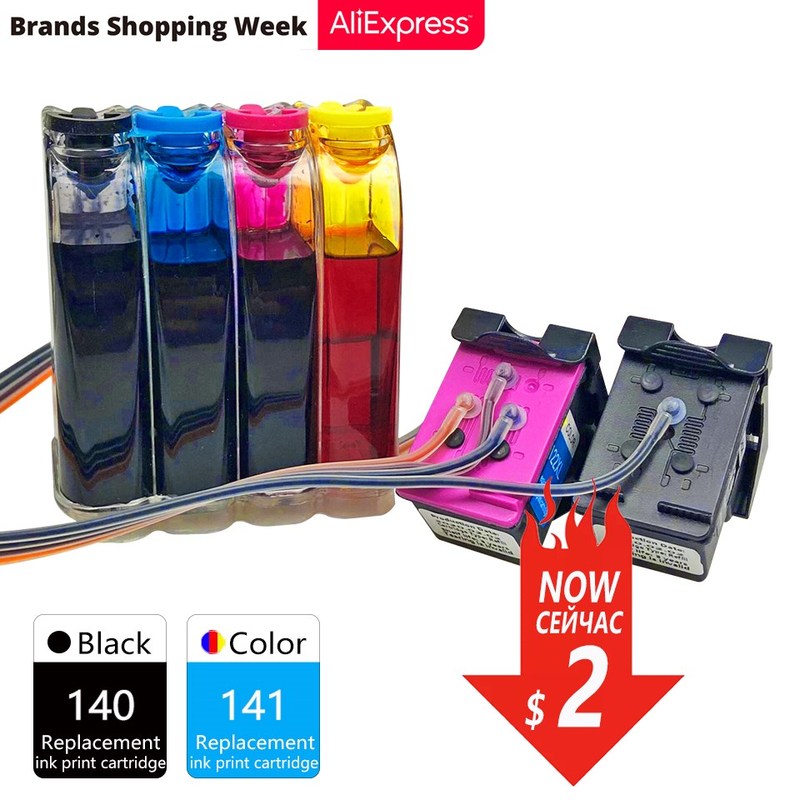 CISS Bulk Ink Replacement for Hp 140 141 XL C4583 C4283 C448