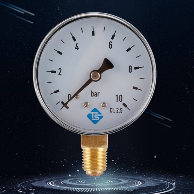 1/4 NPT Manometer 0-10 bar Compressor Compressed Air Pressur