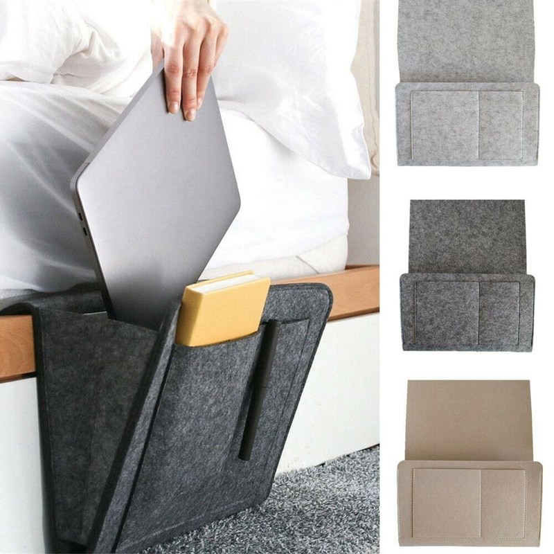 Felt Bedside Storage Organizer Bed Desk Bag Sofa TV Remote C