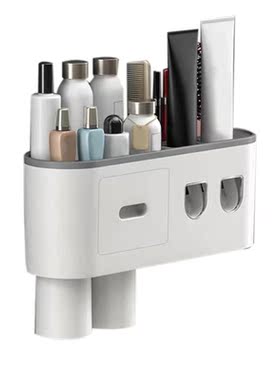 Magnetic Adsorption Inverted Toothbrush Holder Double