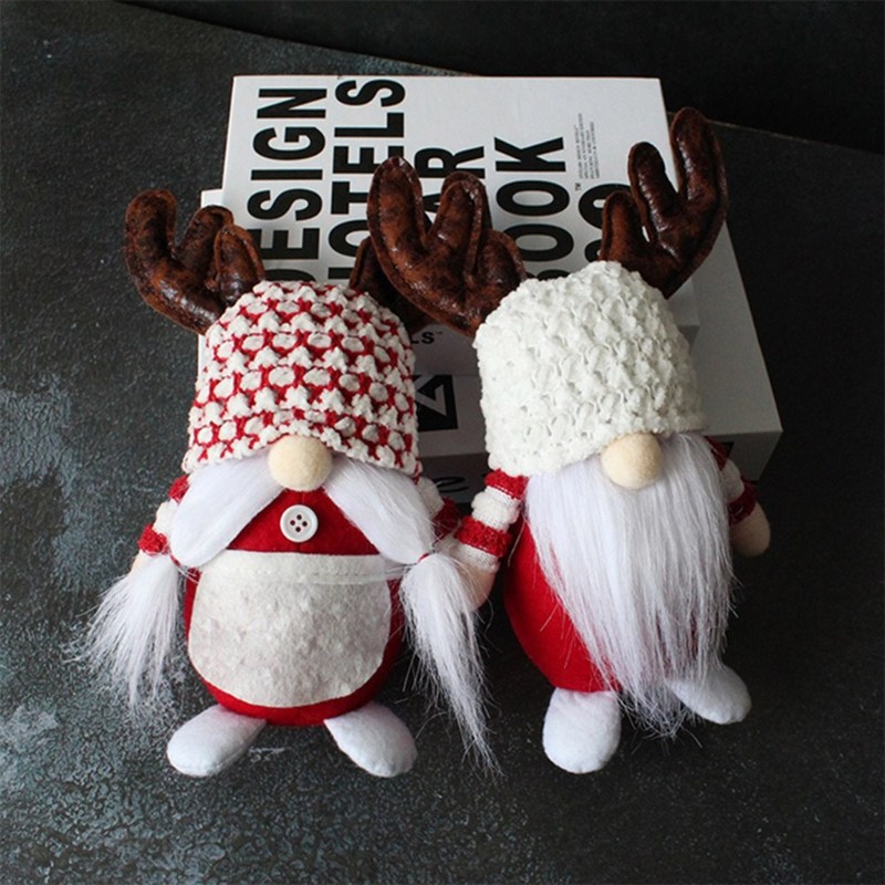 Funny Christmas Gnomes Elf Antlers Dwarf Standing Posture Do