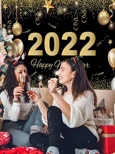 New 2022 Year Glitter Stars NYE Balloons Banner