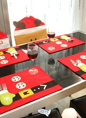 1PCS Christmas Stockings Placemats Knife And Fork Mat Christ