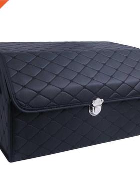 Foldng Car Storage Box PU Leather Car Trunk Organzer Top G