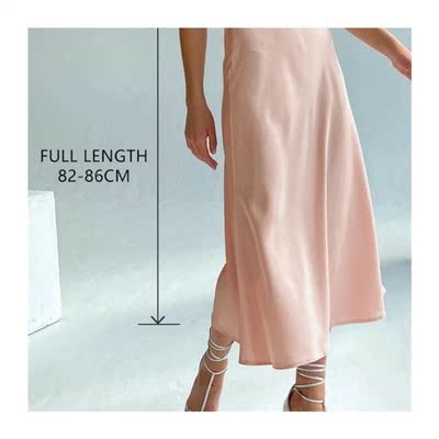 Women High Waisted Skirt Silk Satin Skirts A-Line Elegant